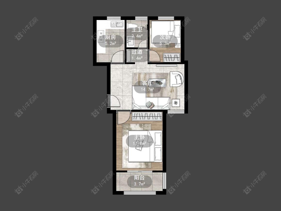 上海练祁佳城绿地家苑355弄在租房源户型图_小牛看房