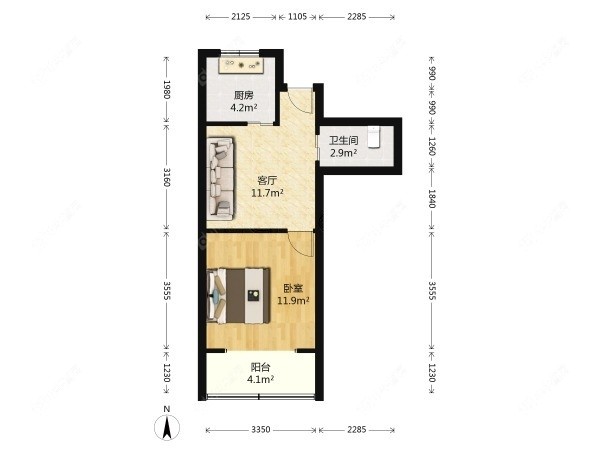 上海东明苑在租房源户型图_小牛看房