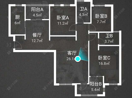 上海万科四季花城211弄在售二手房源户型图_小牛看房