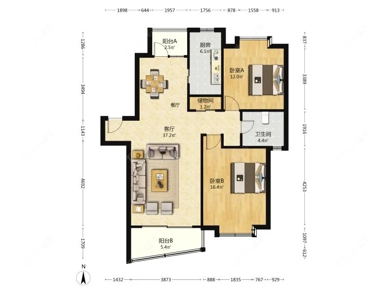 上海现代星洲城一期二期在售二手房源户型图_小牛看房
