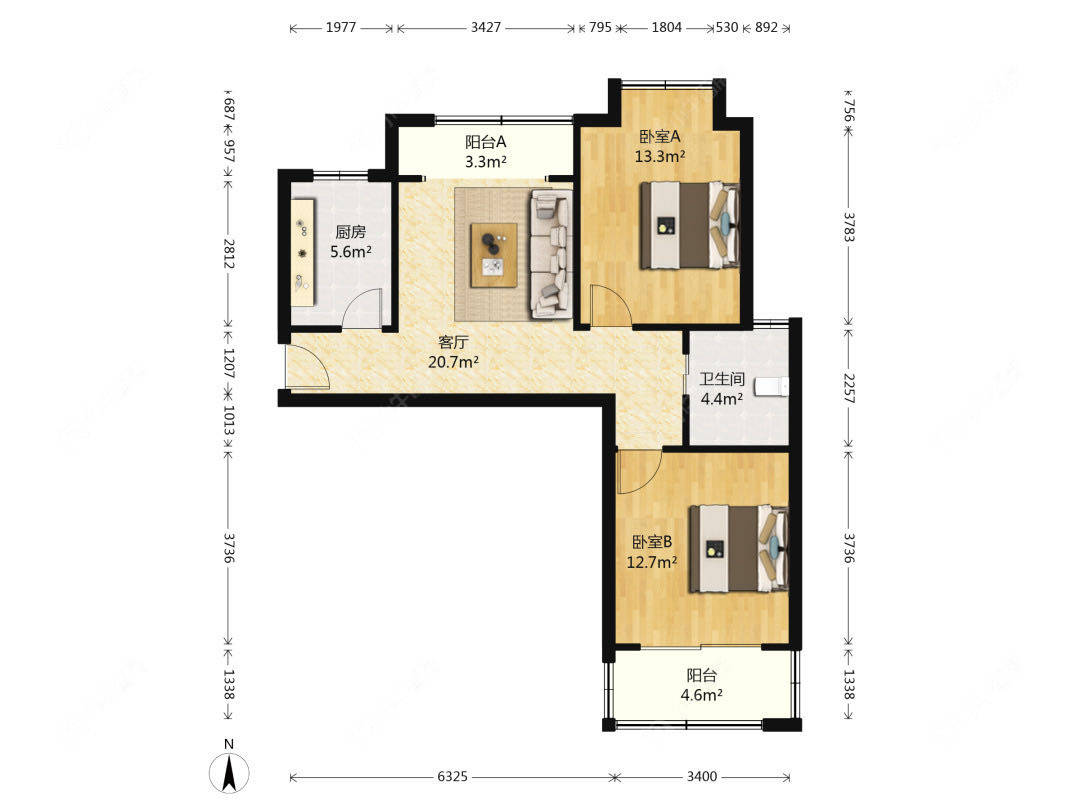 上海双秀西园A区在售二手房源户型图_小牛看房
