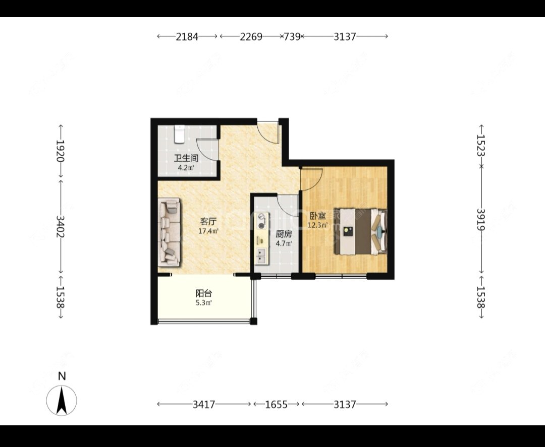 上海浦发绿城在售二手房源户型图_小牛看房
