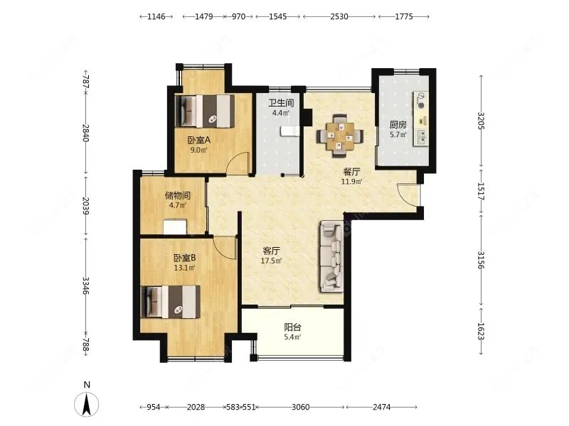 上海盛世宝邸一期在售二手房源户型图_小牛看房