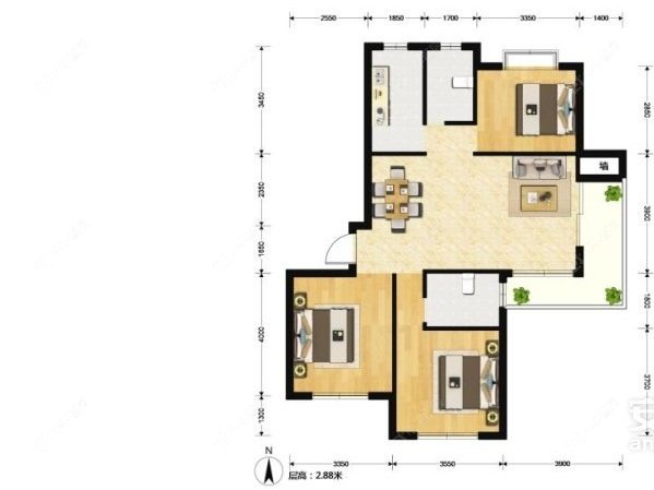 上海远洋香奈在租房源户型图_小牛看房