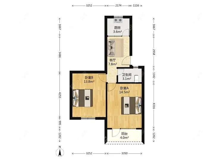 上海水清一村在租房源户型图_小牛看房