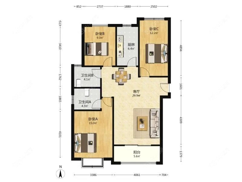上海同济欣苑南区在售二手房源户型图_小牛看房