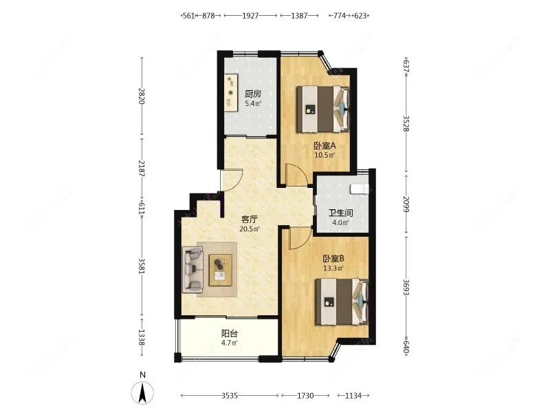 上海菊泉新城爱建顾园东区在售二手房源户型图_小牛看房