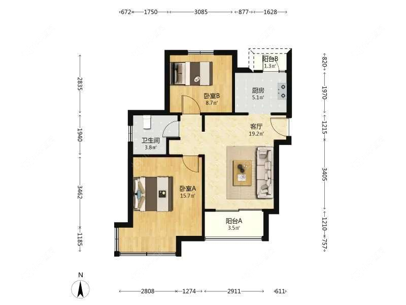 上海馨佳园六街坊在售二手房源户型图_小牛看房