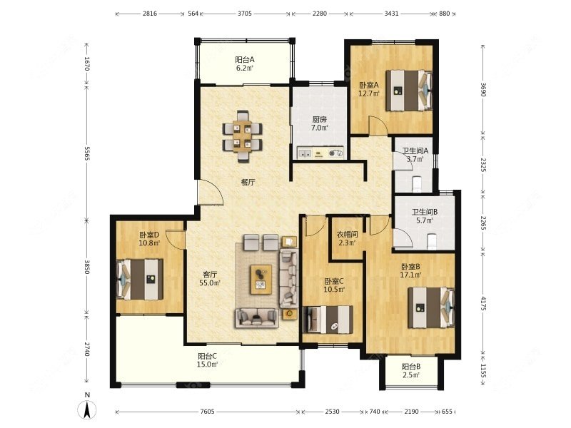 上海保辉香景园在售二手房源户型图_小牛看房