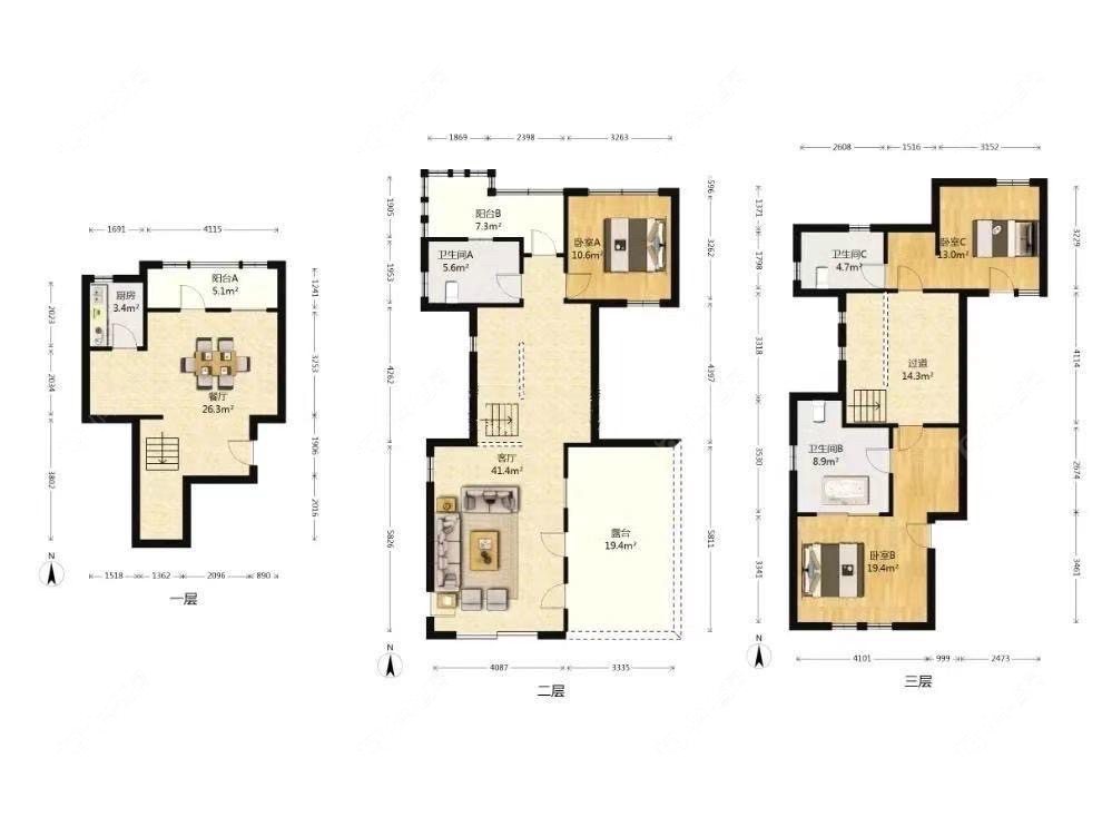 上海上置香岛原墅别墅区在售二手房源户型图_小牛看房