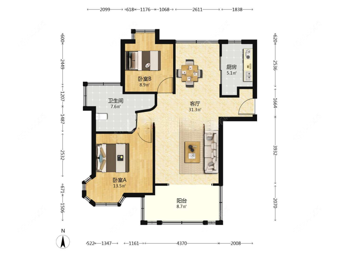 上海锦绣华都在售二手房源户型图_小牛看房