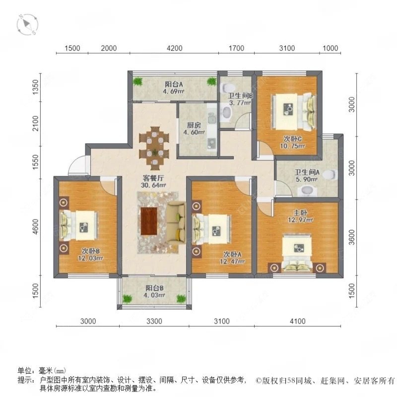上海宝华盛世花园在租房源户型图_小牛看房