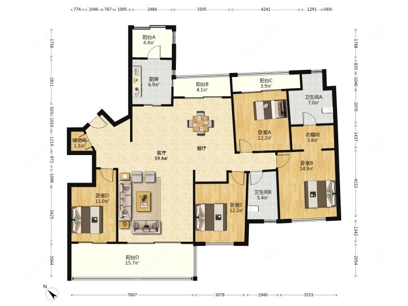上海加州水郡在售二手房源户型图_小牛看房