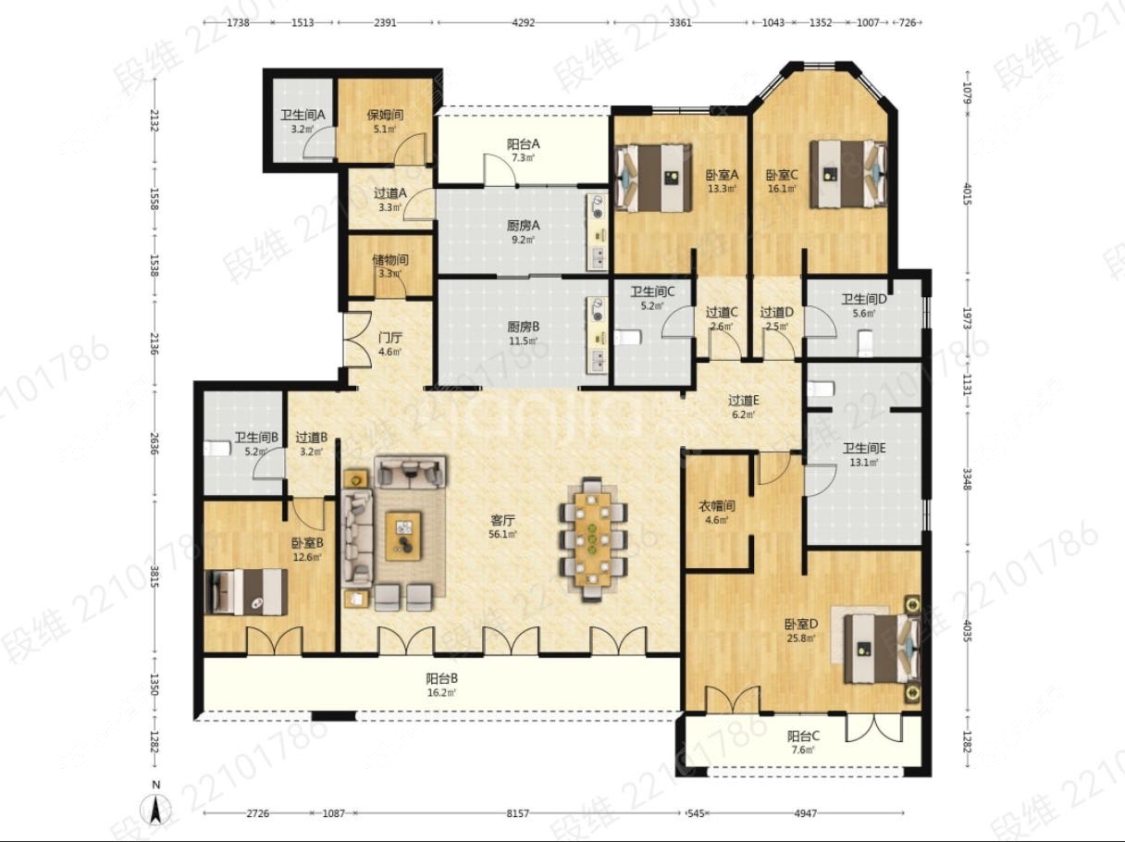 上海马德里洋房在售二手房源户型图_小牛看房