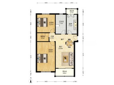 上海和田公寓东区2室2厅1卫在售二手房房源图片