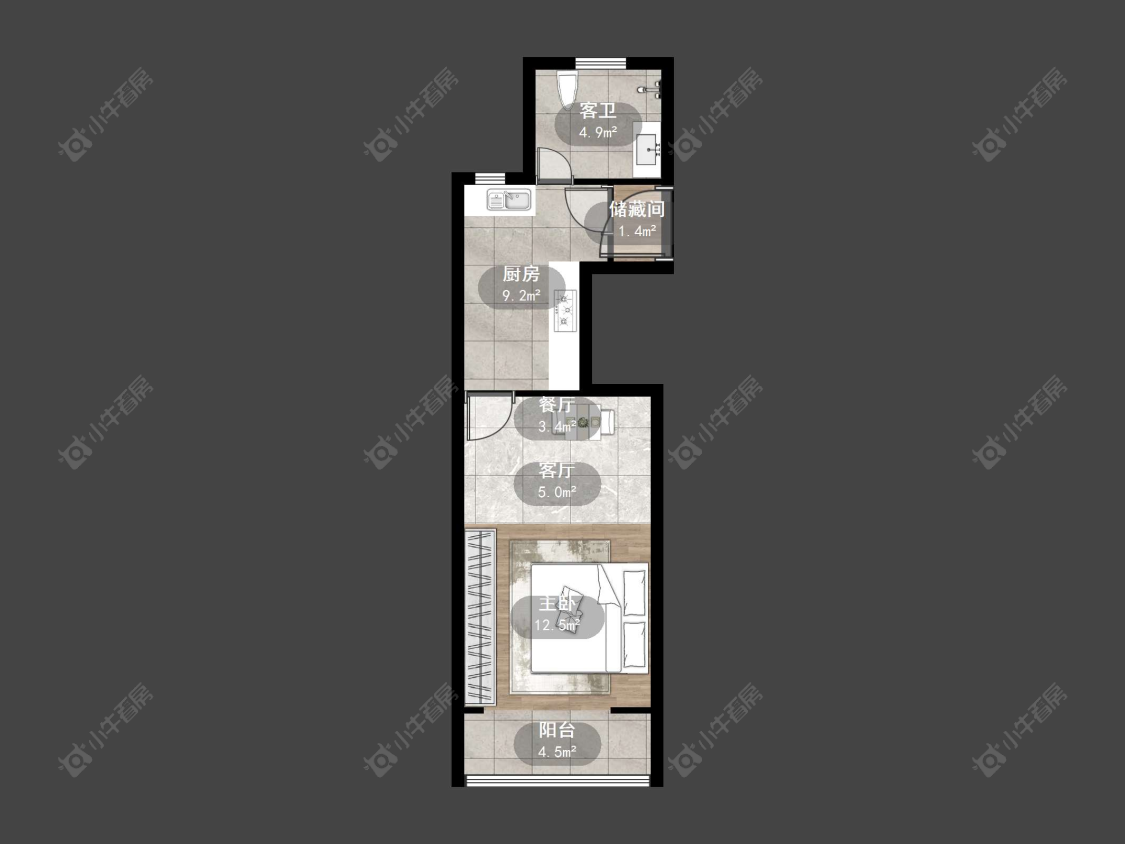 上海古桐路54弄在租房源户型图_小牛看房