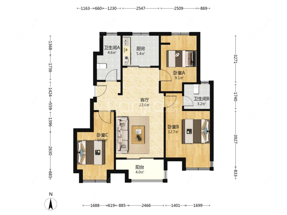上海华润卓越玲珑悦府在售二手房源户型图_小牛看房