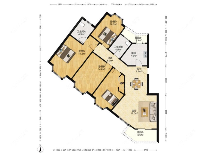 上海雪野家园4250弄在售二手房源户型图_小牛看房