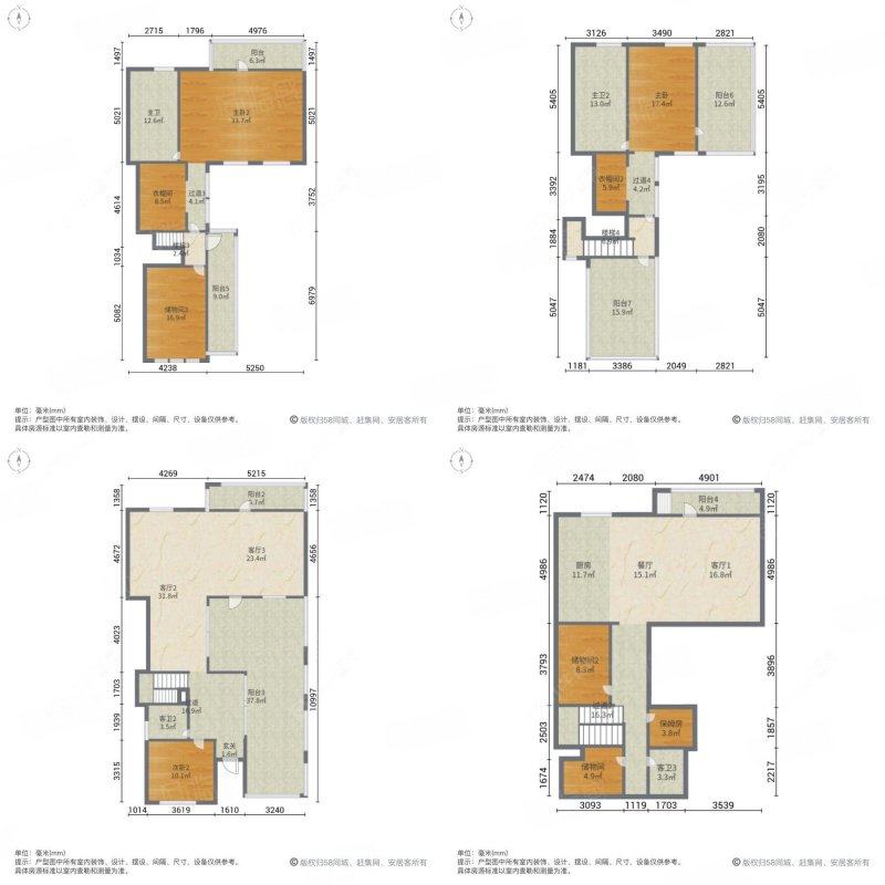 上海朗诗绿岛别墅区在售二手房源户型图_小牛看房