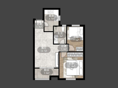 上海练祁佳城嘉盛园三期2室2厅1卫出租_小牛看房