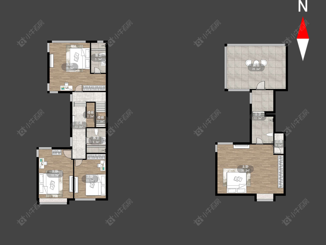 上海凯德林茵湖畔西区别墅区在售二手房源户型图_小牛看房