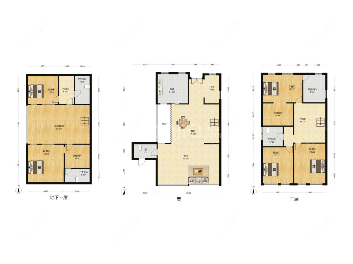 上海英庭名墅别墅区在售二手房源户型图_小牛看房