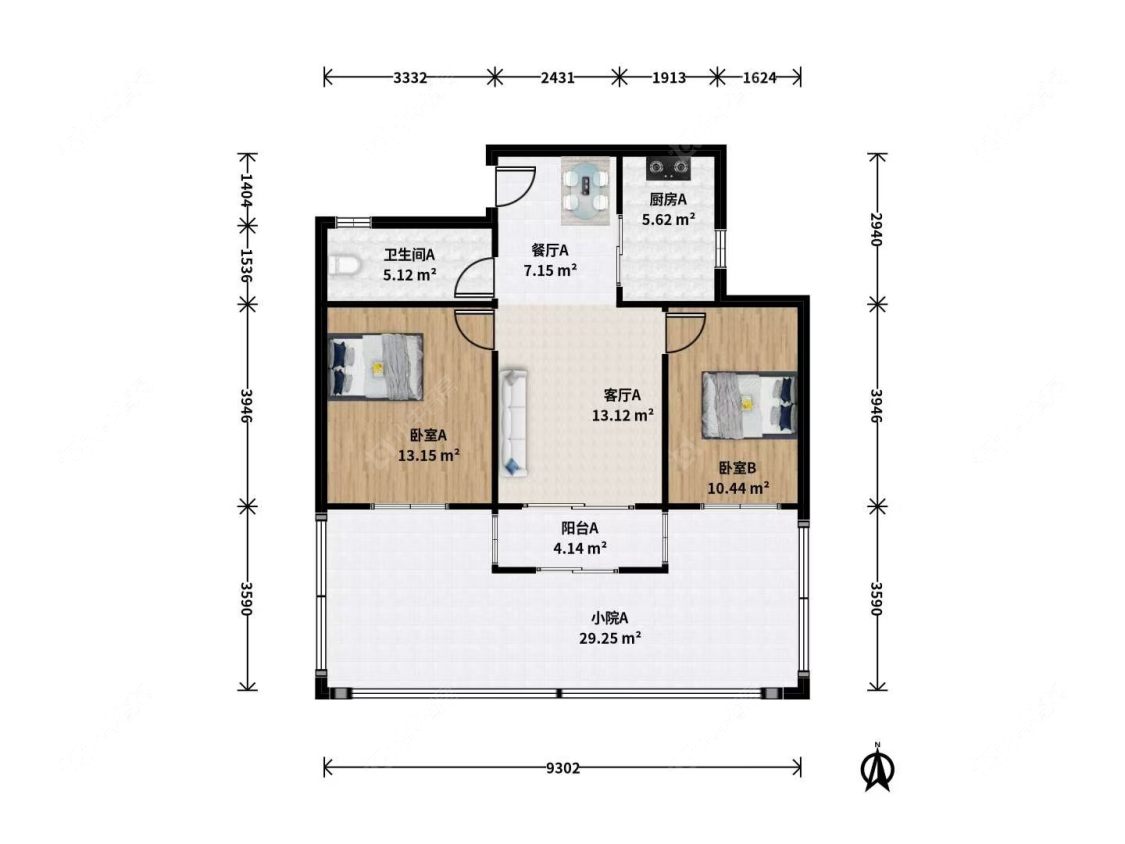 上海孙桥花苑在售二手房源户型图_小牛看房