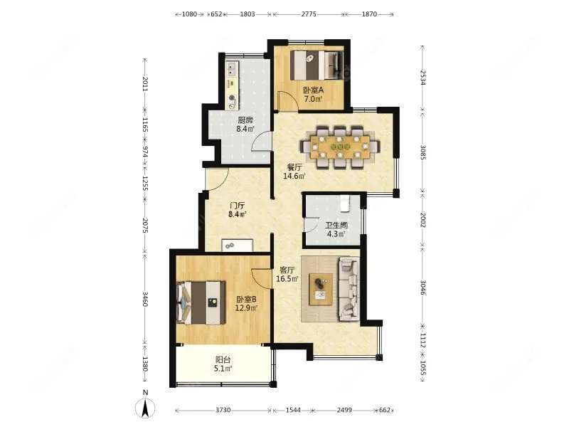 上海馨佳园二街坊在售二手房源户型图_小牛看房