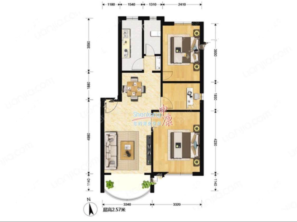 上海海东公寓在售二手房源户型图_小牛看房