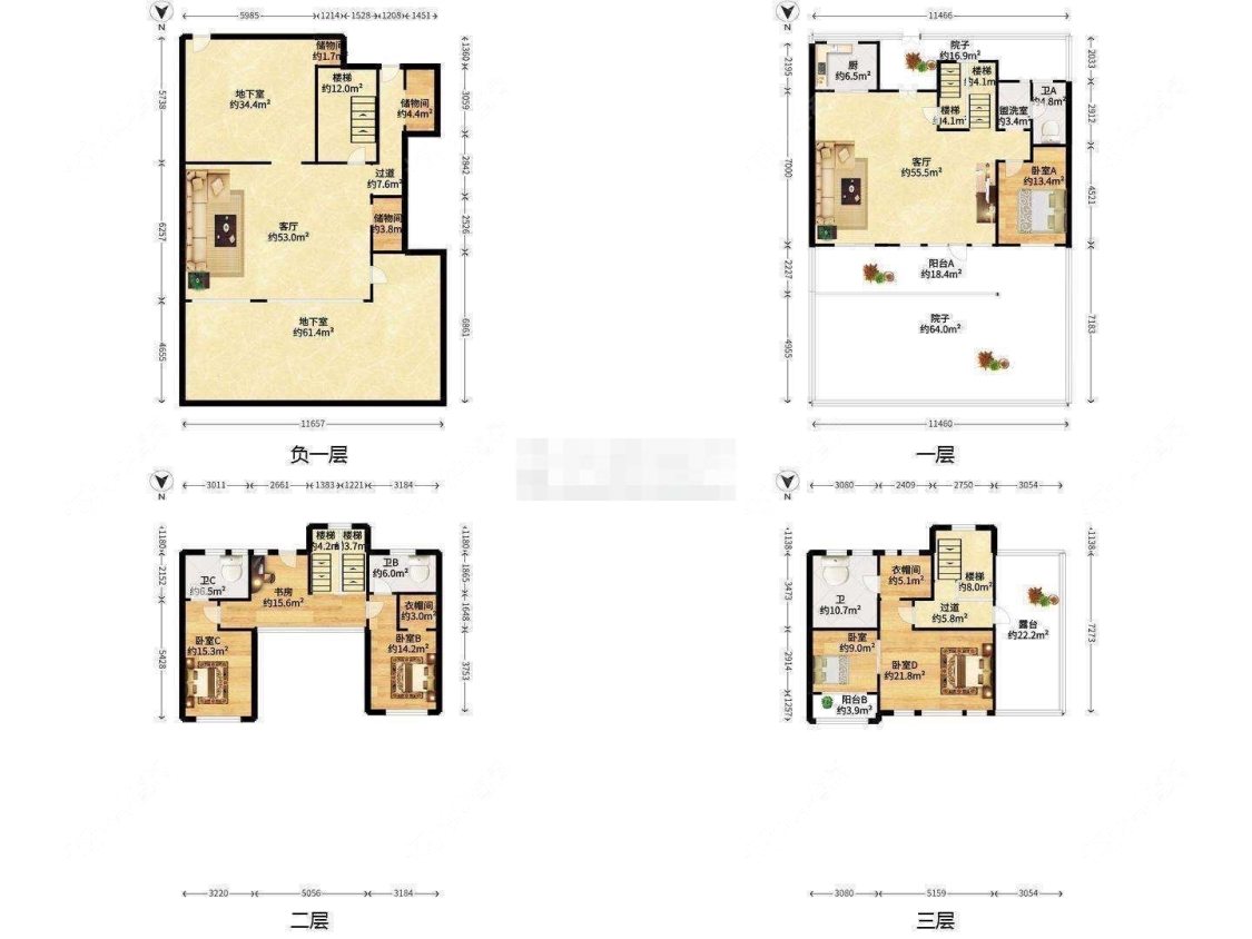 上海阳光城花满墅别墅区在售二手房源户型图_小牛看房