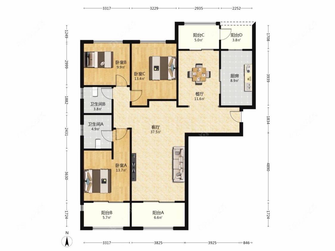 上海融创外滩壹号院在售二手房源户型图_小牛看房