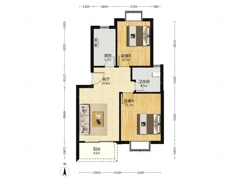 上海好日子大家园B区在售二手房源户型图_小牛看房