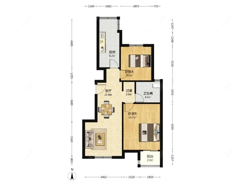 上海海尚菊苑南区在售二手房源户型图_小牛看房