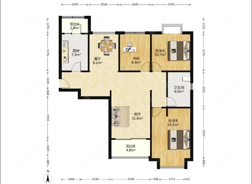 上海凯德莲公馆在租房源户型图_小牛看房