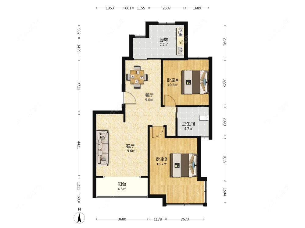 上海伟业金锦苑东方丽景在售二手房源户型图_小牛看房