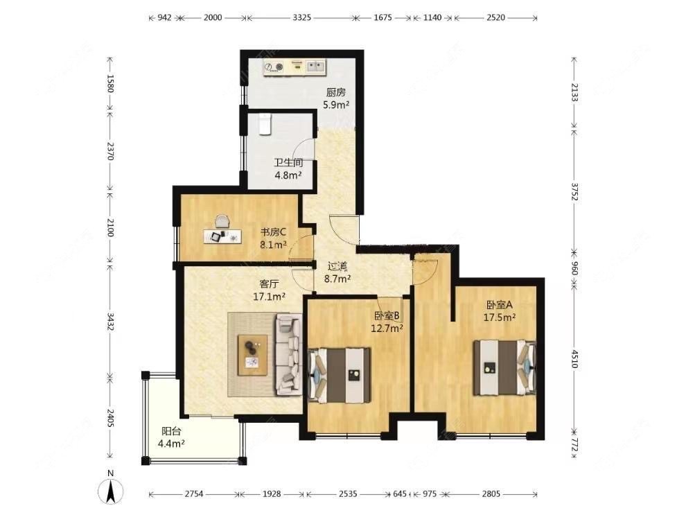 上海海尚菊苑南区在售二手房源户型图_小牛看房