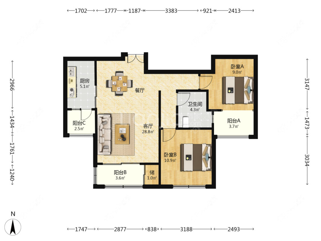 上海白银时代尚苑二期在售二手房源户型图_小牛看房