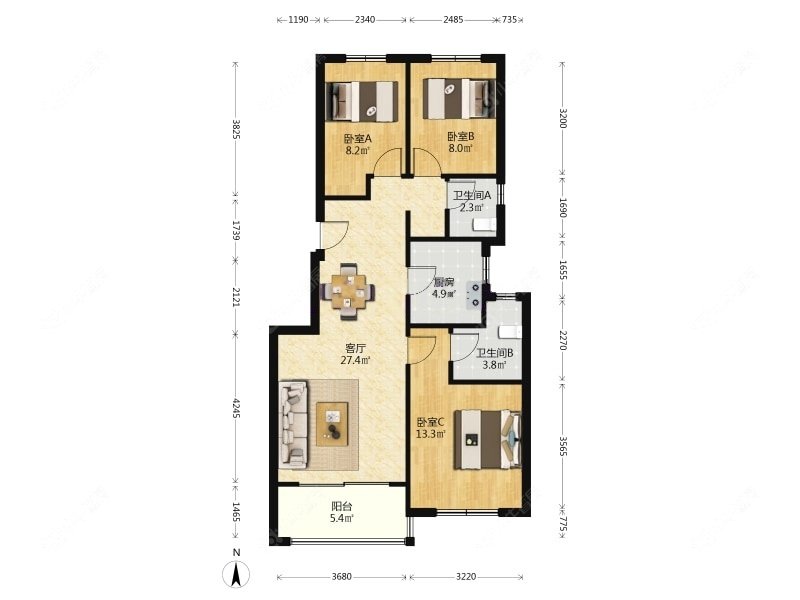 上海信达泰禾上海院子在售二手房源户型图_小牛看房