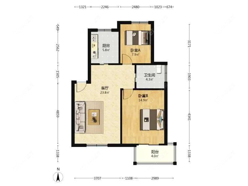 上海海尚菊苑北区在售二手房源户型图_小牛看房