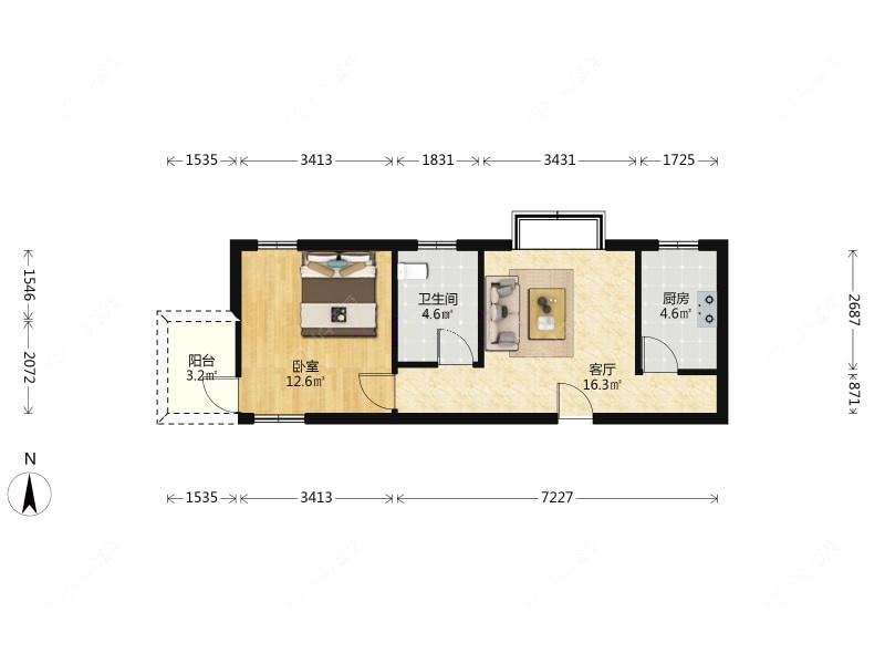 上海菊泉新城古北陆翔苑在售二手房源户型图_小牛看房