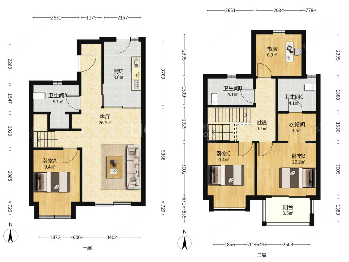 上海万科启宸在售二手房源户型图_小牛看房