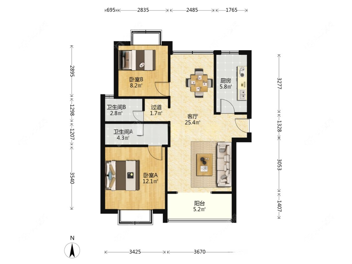上海鹏丰苑在售二手房源户型图_小牛看房
