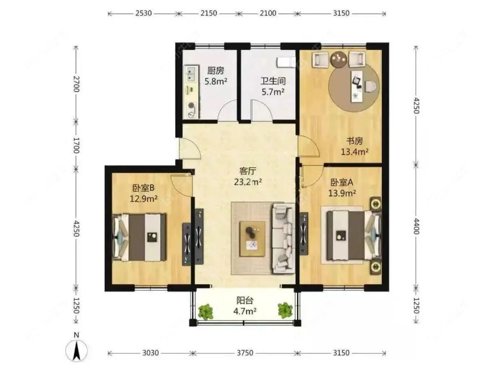上海共富花园在售二手房源户型图_小牛看房