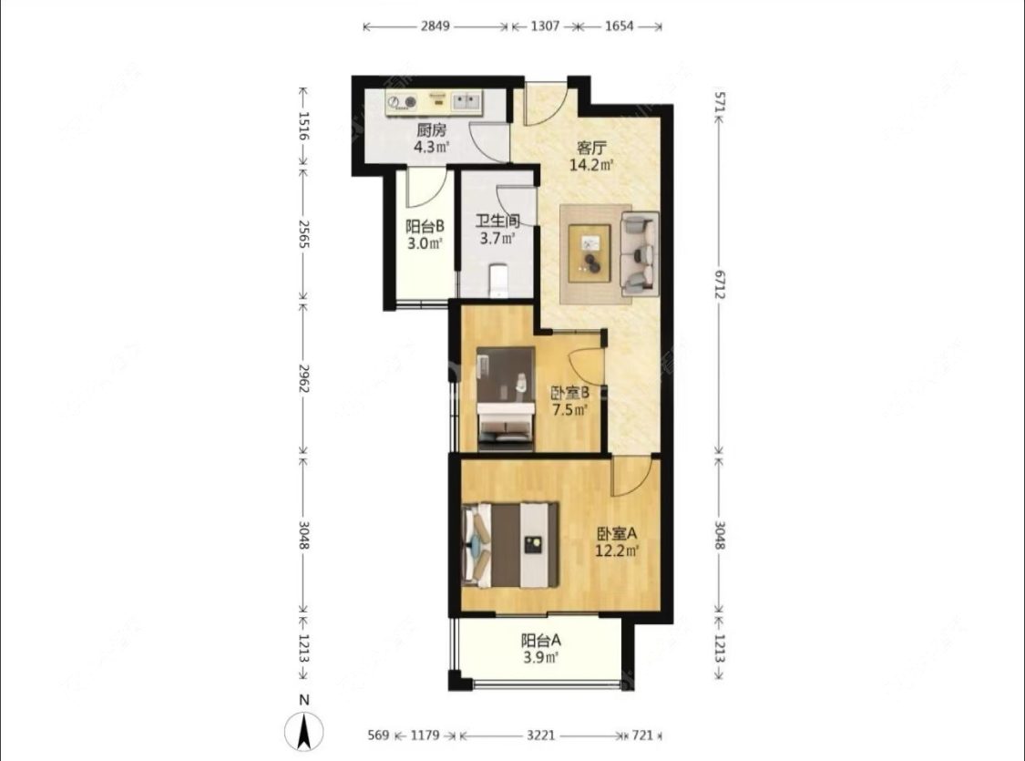 上海万业紫辰苑在租房源户型图_小牛看房