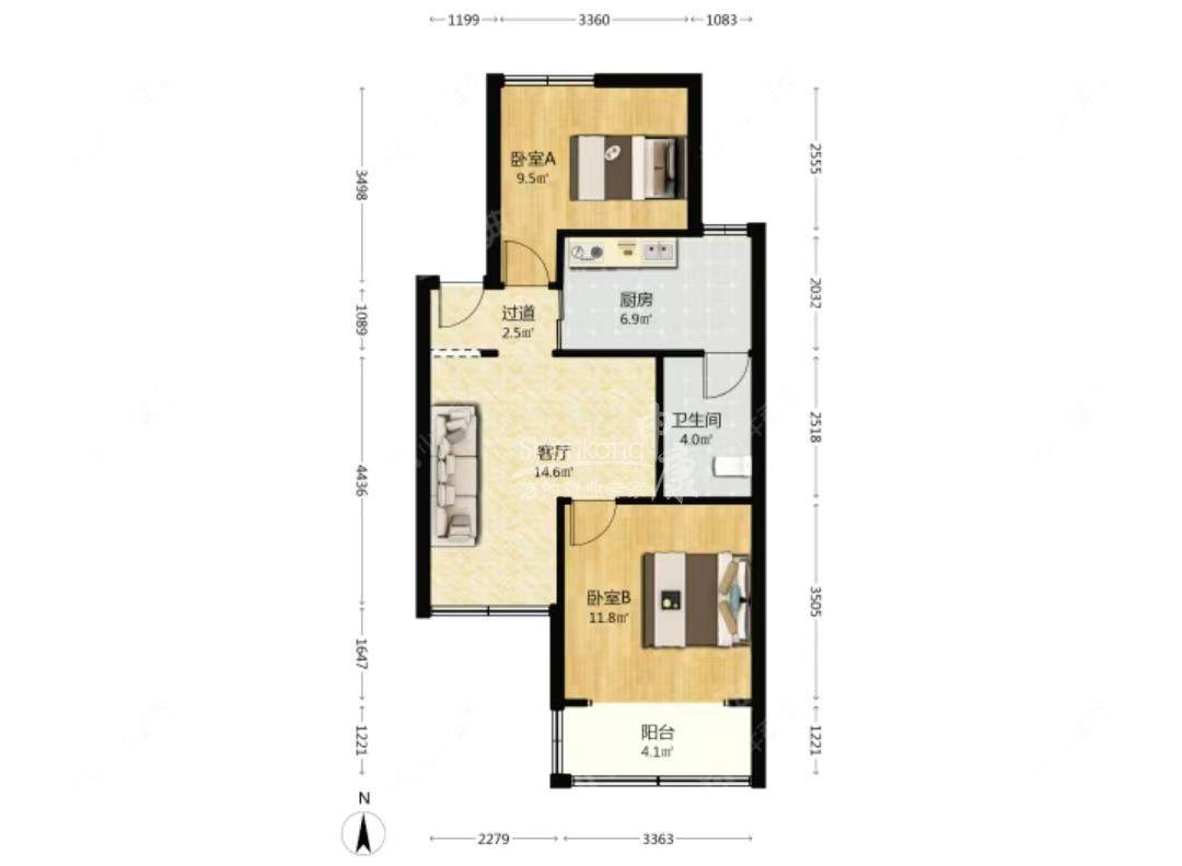 上海天池二村在租房源户型图_小牛看房