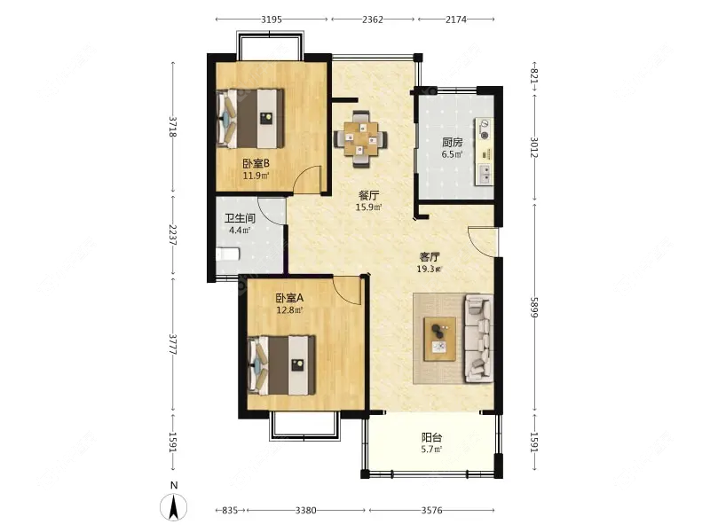 上海好日子大家园A区在售二手房源户型图_小牛看房