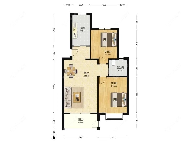 上海佳泰花园在售二手房源户型图_小牛看房