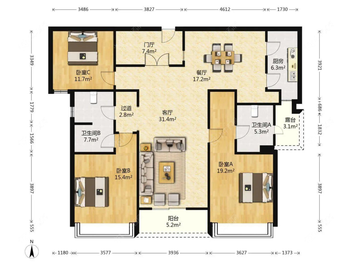 上海上置香岛原墅在售二手房源户型图_小牛看房