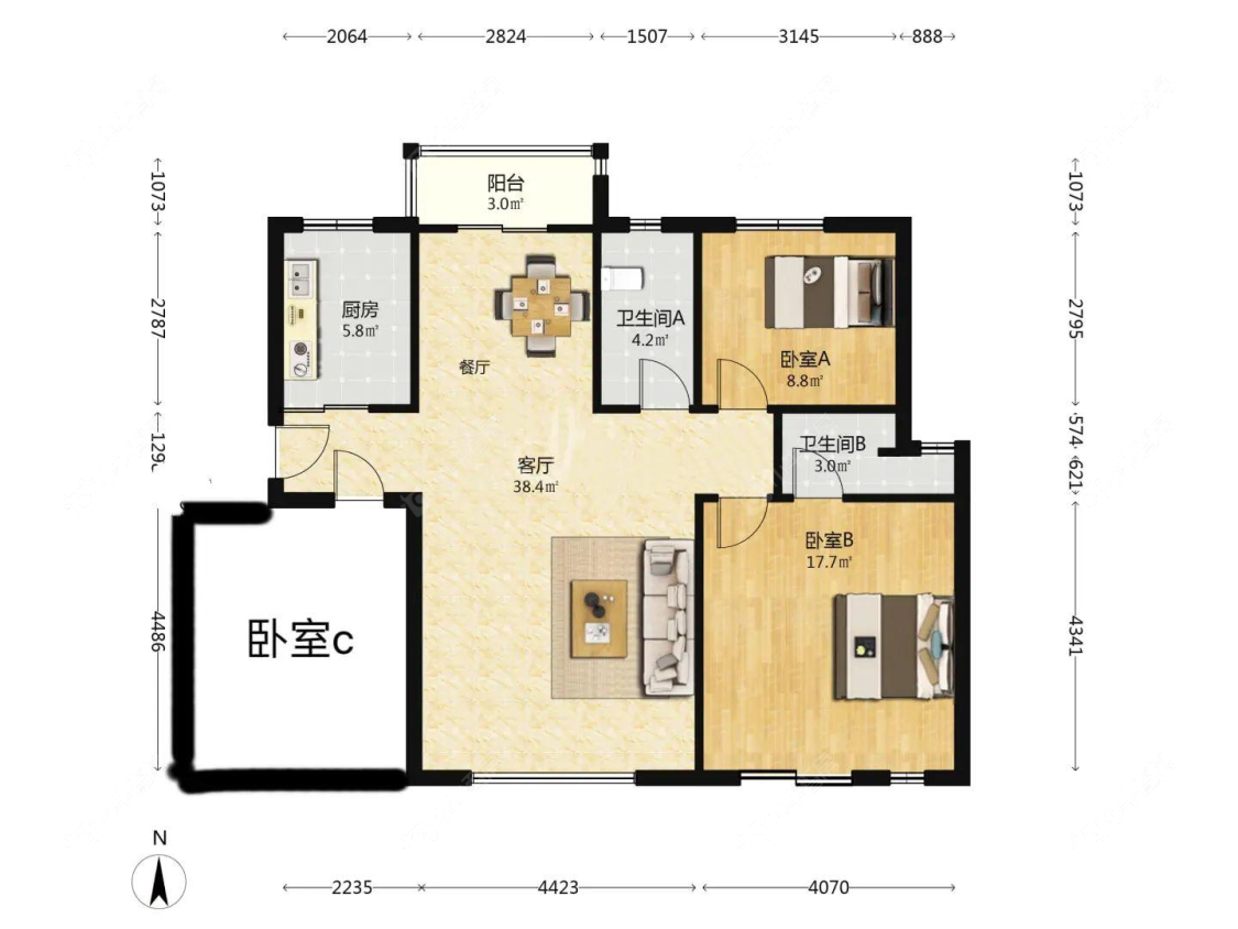 上海顺驰美兰湖在售二手房源户型图_小牛看房