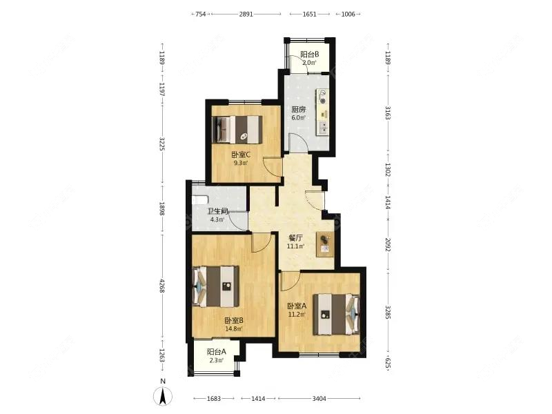 上海海尚菊苑北区在售二手房源户型图_小牛看房